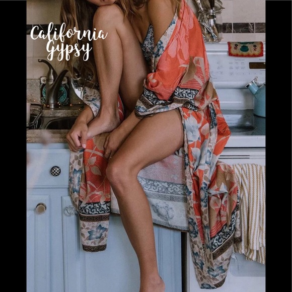 Gypsy Flamingo Boho Duster Kimono - Picture 7 of 9